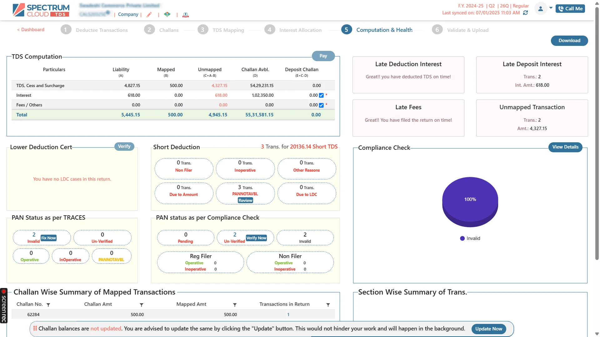 Auto-Detect Short Deductions