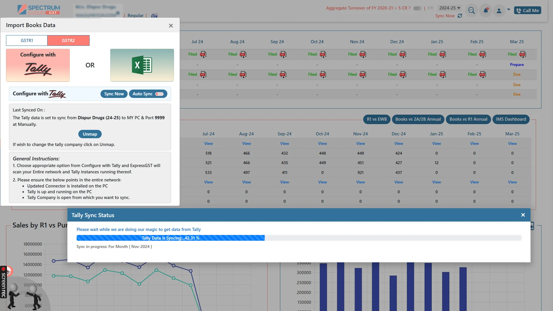 Auto-sync Tally data in cloud based GST software