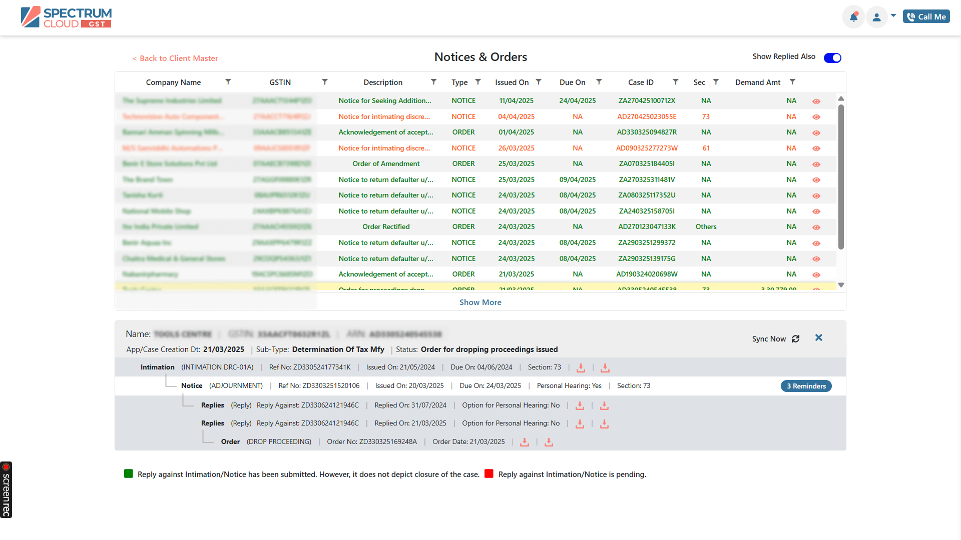 GST Notices Dashboard