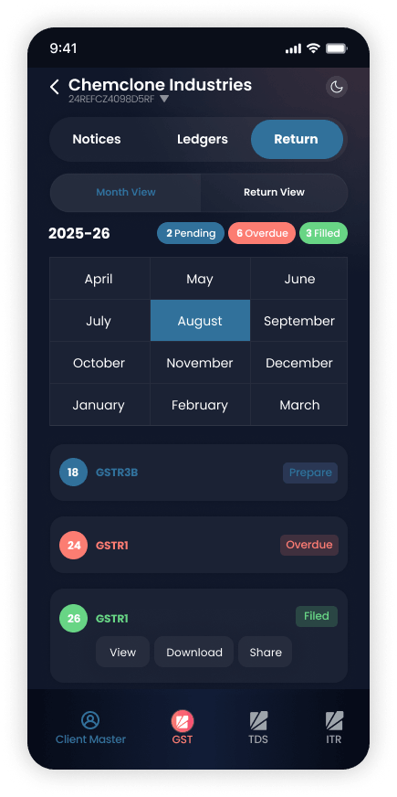 Return Month View